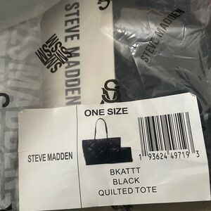Steve Madden Black Quilted Tote